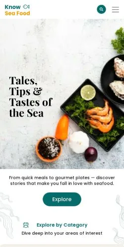 Preview of the Know Seafood website, listed for sponsored article publication