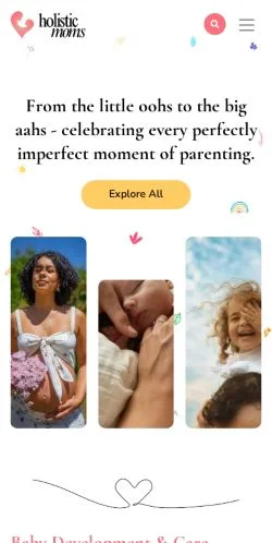 Forhåndsvisning av nettstedet Holistic Moms, oppført for publisering av sponsede artikler