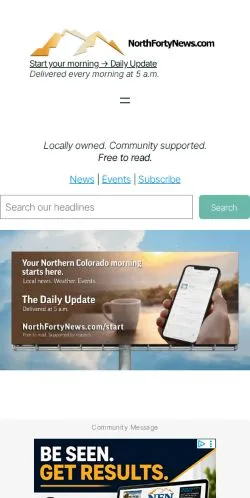 Anteprima del sito North Forty News, referenziato per la pubblicazione di articoli sponsorizzati