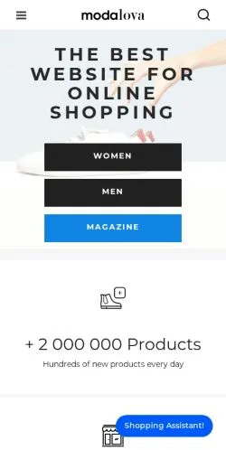 Anteprima del sito Modalova Fashion, referenziato per la pubblicazione di articoli sponsorizzati