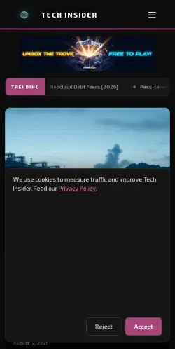 스폰서 기사 게재 매체로 등록된 Tech Insider 사이트 미리보기