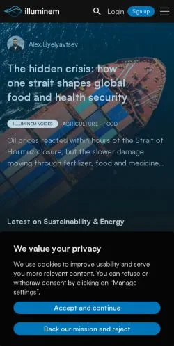 Forhåndsvisning av nettstedet illuminem.com, oppført for publisering av sponsede artikler