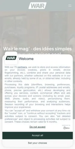 Vorschau der Website WAIR Maison & Jardin, gelistet für die Veröffentlichung gesponserter Artikel