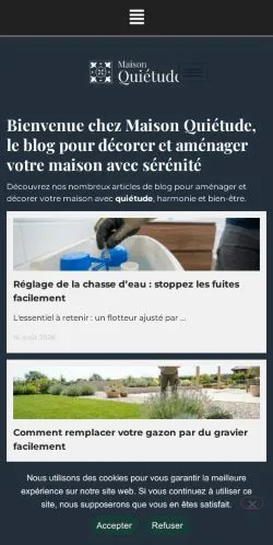 스폰서 기사 게재 매체로 등록된 Maison Quiétude 사이트 미리보기