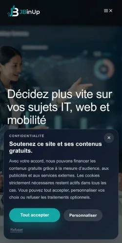 Anteprima del sito JBinUp Conseil Numérique, referenziato per la pubblicazione di articoli sponsorizzati