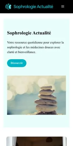 Vista previa del sitio Sophrologie Actualité, referenciado para publicar artículos patrocinados