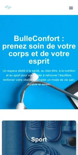 스폰서 기사 게재 매체로 등록된 Bulle Confort Bien-être 사이트 미리보기