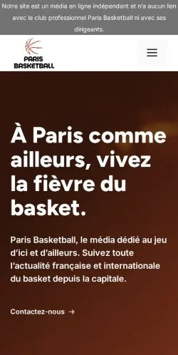 스폰서 기사 게재 매체로 등록된 Paris Basketball 사이트 미리보기