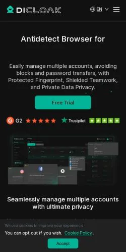 スポンサード記事の掲載先として登録されたDICloak Browserのサイトプレビュー