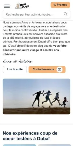Anteprima del sito Partir a Dubai, referenziato per la pubblicazione di articoli sponsorizzati