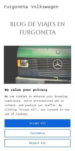 Sponsorlu makale yayını için listelenen Furgoneta Volkswagen Blog sitesinin önizlemesi