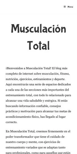 Vorschau der Website Musculación Total, gelistet für die Veröffentlichung gesponserter Artikel