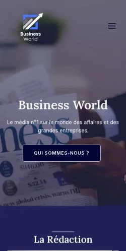 Forhåndsvisning av nettstedet Business World, oppført for publisering av sponsede artikler
