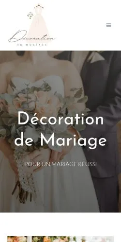 Voorbeeld van de website Décoration de Mariage, vermeld voor de publicatie van gesponsorde artikelen