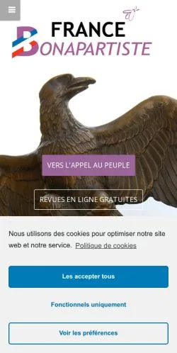 Vista previa del sitio France Bonapartiste, referenciado para publicar artículos patrocinados