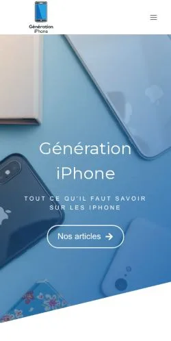 Anteprima del sito Génération iPhone, referenziato per la pubblicazione di articoli sponsorizzati