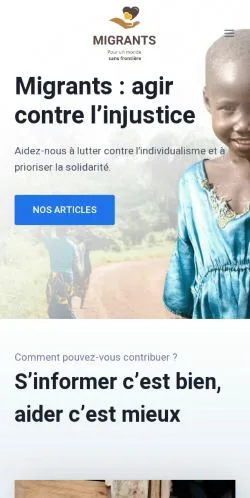 Podgląd witryny Migrants, ujętej jako miejsce publikacji artykułów sponsorowanych