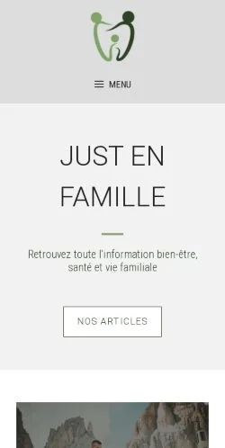 Aperçu du site Just En Famille, référencé pour publier un article sponsorisé