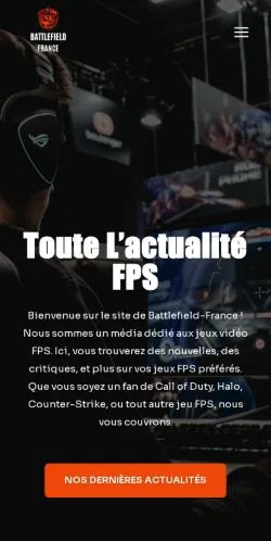 Anteprima del sito Battlefield France, referenziato per la pubblicazione di articoli sponsorizzati