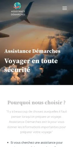スポンサード記事の掲載先として登録されたAssistance Démarchesのサイトプレビュー