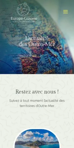 Vista previa del sitio Europe Guyane, referenciado para publicar artículos patrocinados