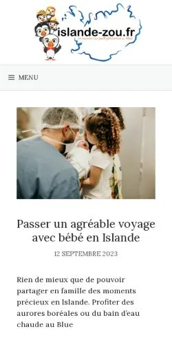 Aperçu du site Islande Zou, référencé pour publier un article sponsorisé