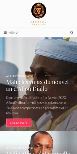 Podgląd witryny Journal Afrique, ujętej jako miejsce publikacji artykułów sponsorowanych