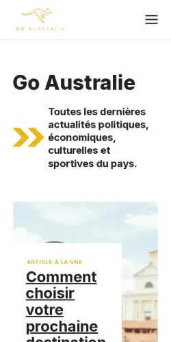 スポンサード記事の掲載先として登録されたGo Australieのサイトプレビュー