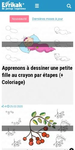 Anteprima del sito Evrikak, referenziato per la pubblicazione di articoli sponsorizzati