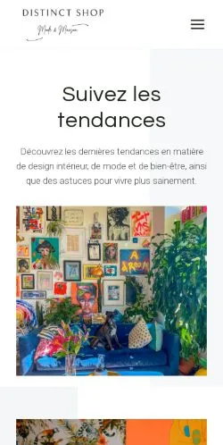 스폰서 기사 게재 매체로 등록된 Distinct Shop 사이트 미리보기