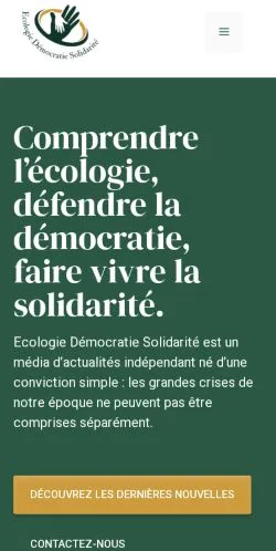 スポンサード記事の掲載先として登録されたEcologie Démocratie Solidaritéのサイトプレビュー