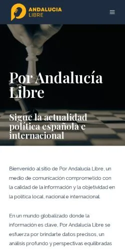 Sponsorlu makale yayını için listelenen Por Andalucía Libre sitesinin önizlemesi