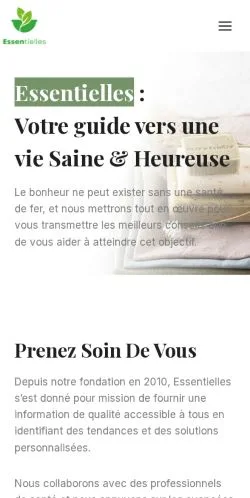 Vorschau der Website Essentielles, gelistet für die Veröffentlichung gesponserter Artikel