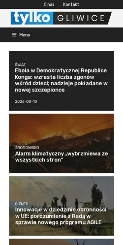 Podgląd witryny TylkoGliwice, ujętej jako miejsce publikacji artykułów sponsorowanych