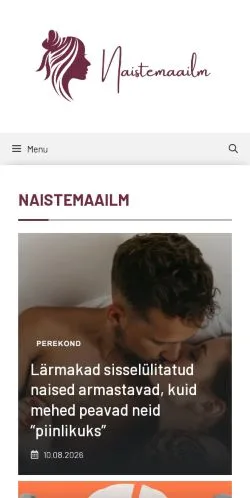 Pré-visualização do site NaisteMaailm, referenciado para publicar artigos patrocinados