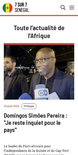 Podgląd witryny 7sur7senegal, ujętej jako miejsce publikacji artykułów sponsorowanych