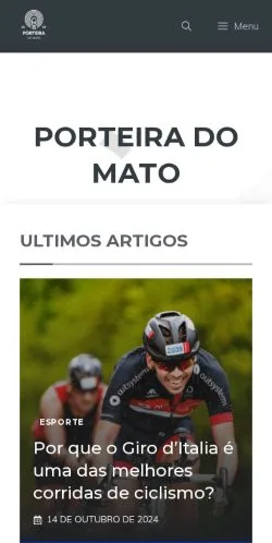 스폰서 기사 게재 매체로 등록된 Porteira do Mato 사이트 미리보기