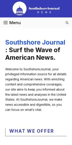 Förhandsvisning av webbplatsen Southshore Journal, listad för publicering av sponsrade artiklar