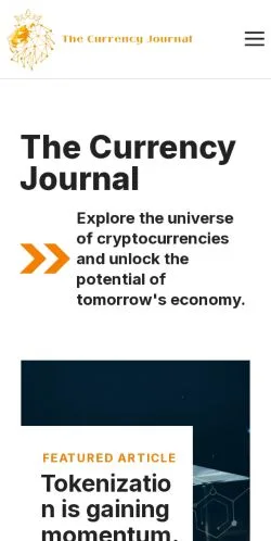 Podgląd witryny The Currency Journal, ujętej jako miejsce publikacji artykułów sponsorowanych