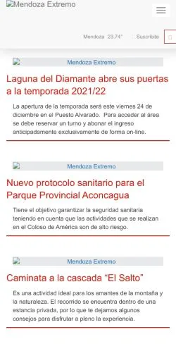 Vorschau der Website Mendoza Extremo, gelistet für die Veröffentlichung gesponserter Artikel