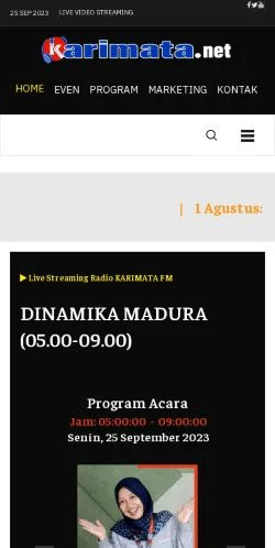Podgląd witryny KARIMATA FM, ujętej jako miejsce publikacji artykułów sponsorowanych