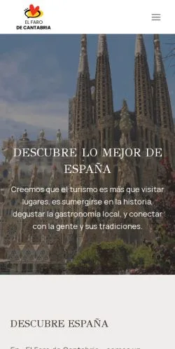 스폰서 기사 게재 매체로 등록된 El Faro de Cantabria 사이트 미리보기