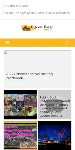 Aperçu du site Pigeon Forge News, référencé pour publier un article sponsorisé