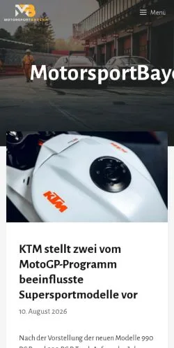 スポンサード記事の掲載先として登録されたMotorsportBayernのサイトプレビュー