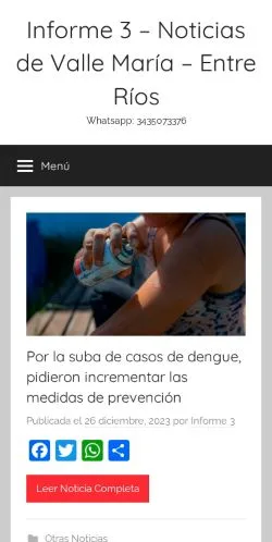 Vorschau der Website Informe 3, gelistet für die Veröffentlichung gesponserter Artikel