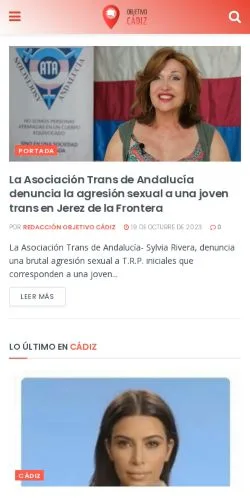 Podgląd witryny Objetivo Cádiz, ujętej jako miejsce publikacji artykułów sponsorowanych