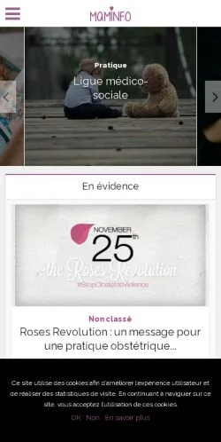 Anteprima del sito Maminfo, referenziato per la pubblicazione di articoli sponsorizzati
