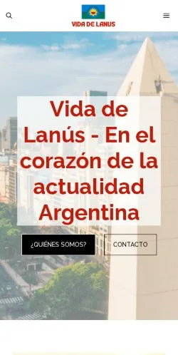 Aperçu du site Vida de Lanús, référencé pour publier un article sponsorisé