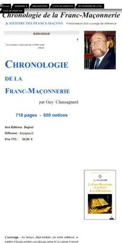 Preview of the Chronologie De La Franc-Maçonnerie website, listed for sponsored article publication