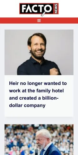 Forhåndsvisning av nettstedet Facto News, oppført for publisering av sponsede artikler